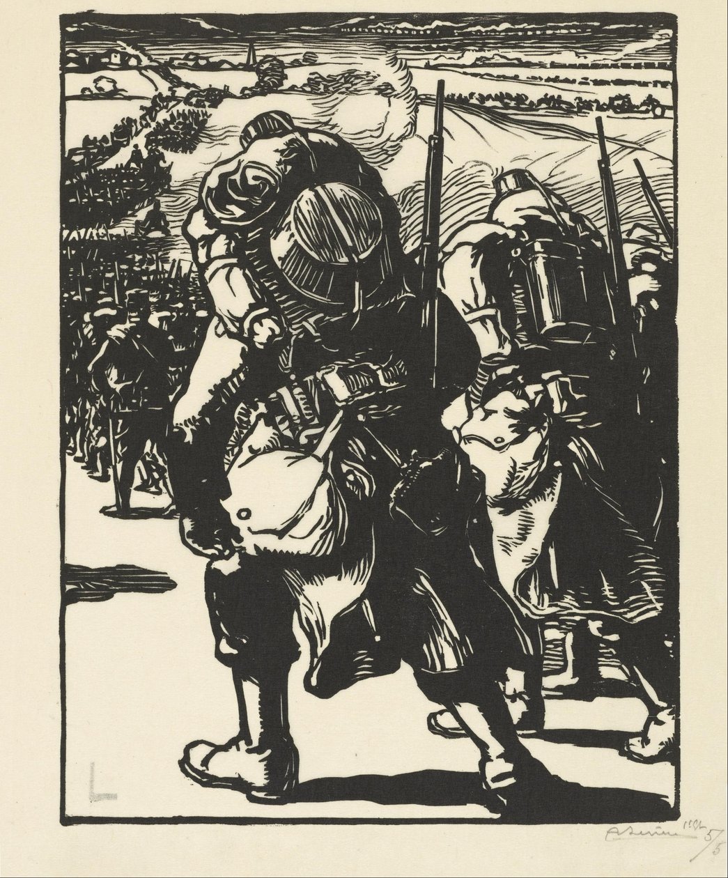 Le Konsantrasyon (Birliklerin Konsantrasyon) by Auguste Louis Lepère