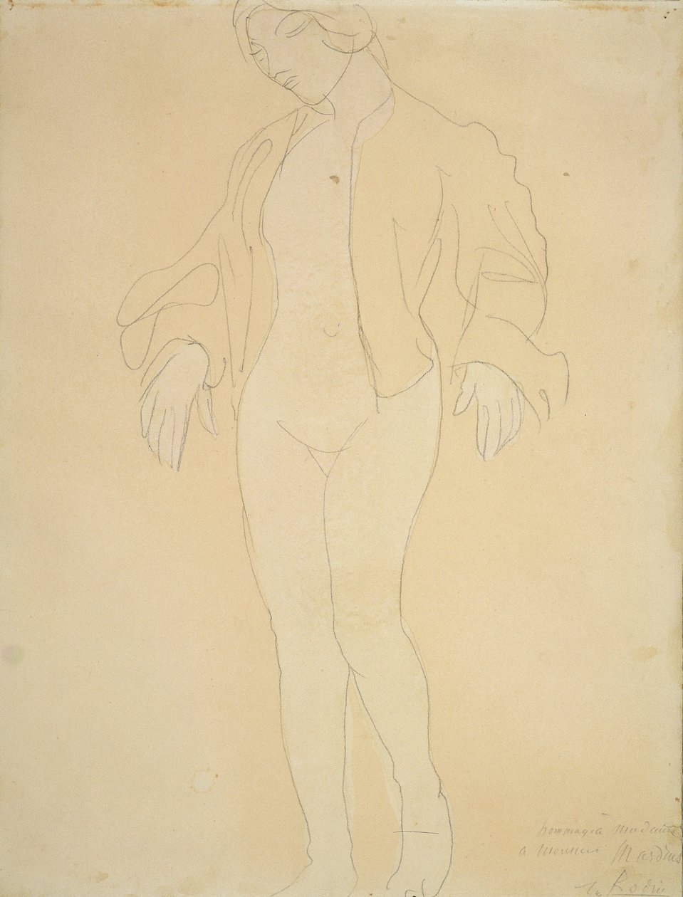 Çıplak bir kadın dansçı by Auguste Rodin