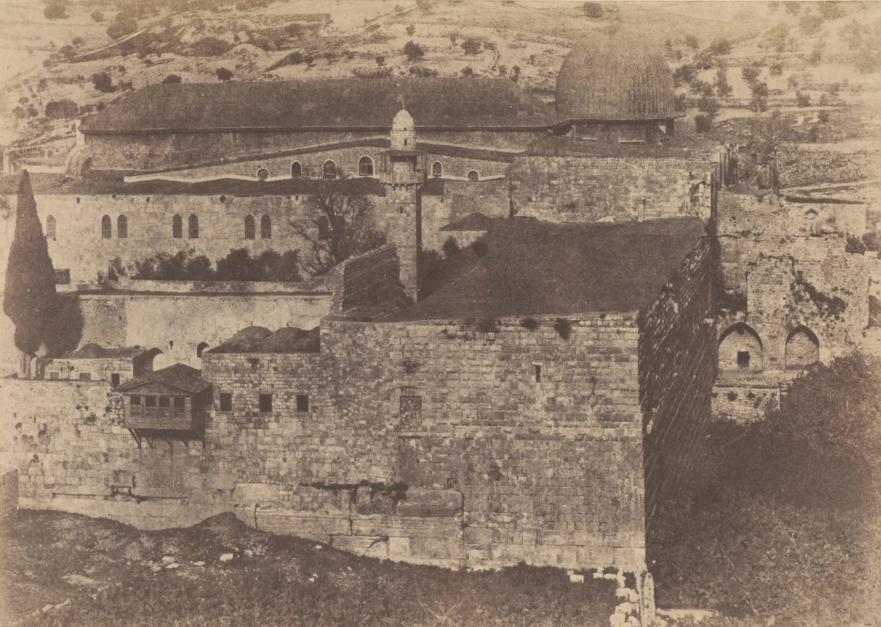 Kudüs. Tapınağın Muhafazası. El-Aksa Camii, güneybatı köşesi by Auguste Salzmann