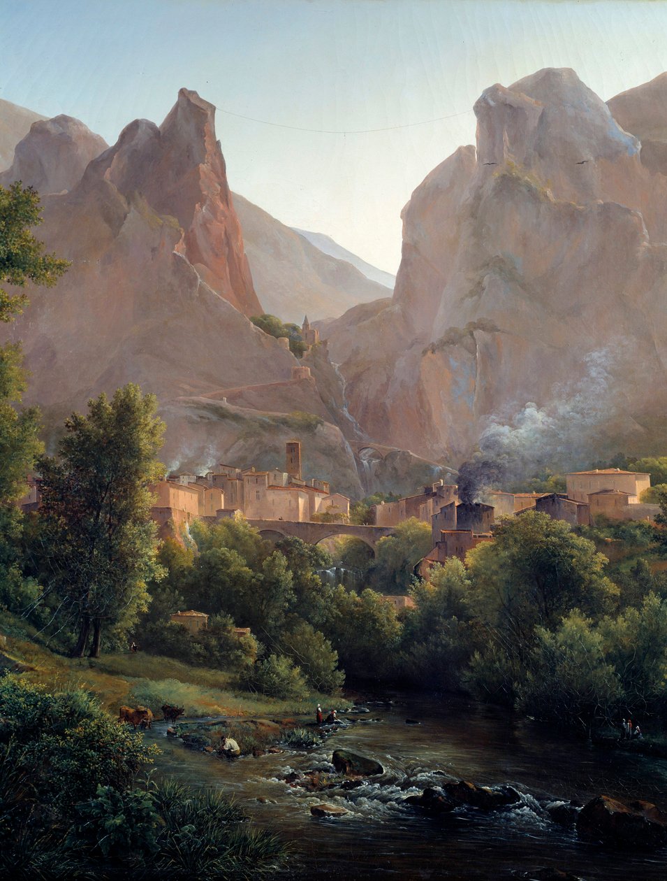 Moustiers Sainte Marie Köyü (Moustiers Sainte-Marie) Detay. Auguste Bec (1797-1874) tarafından yapılan resim 19. yüzyıl Aix en Provence, Musee Granet by Auguste Bec