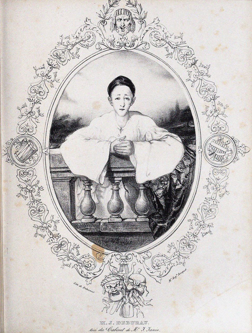 Jean-Gaspard Deburau, Pierrot rolünde, 1845 by Auguste Bouquet