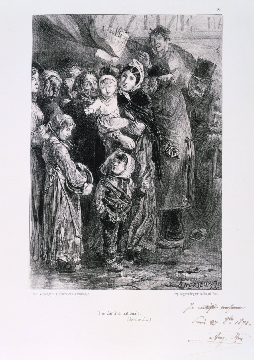 Cantine Nationale, Paris Kuşatması, Fransa-Prusya Savaşı, Ocak 1871 by Auguste Bry