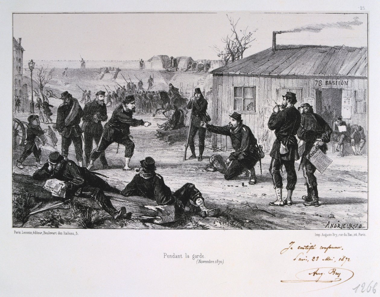 Muhafız sırasında, Paris Kuşatması, Fransa-Prusya Savaşı, Kasım 1870 1872 by Auguste Bry