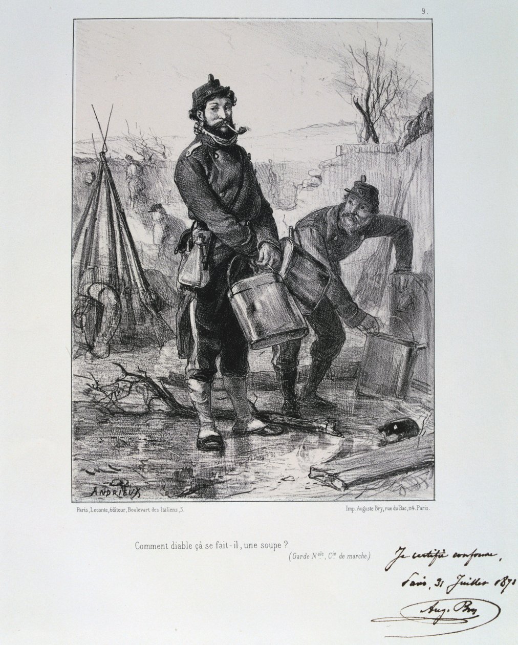 Garde Nationale Askerleri, Paris Kuşatması, 1870-1871 by Auguste Bry