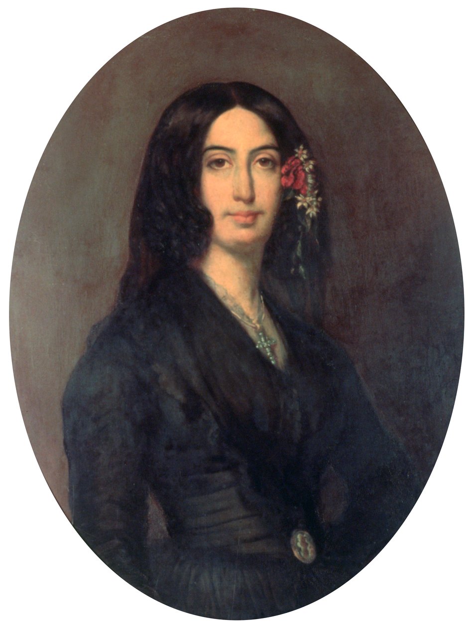 George Sand, Fransız romancı ve erken feminist, c1845 by Auguste Charpentier