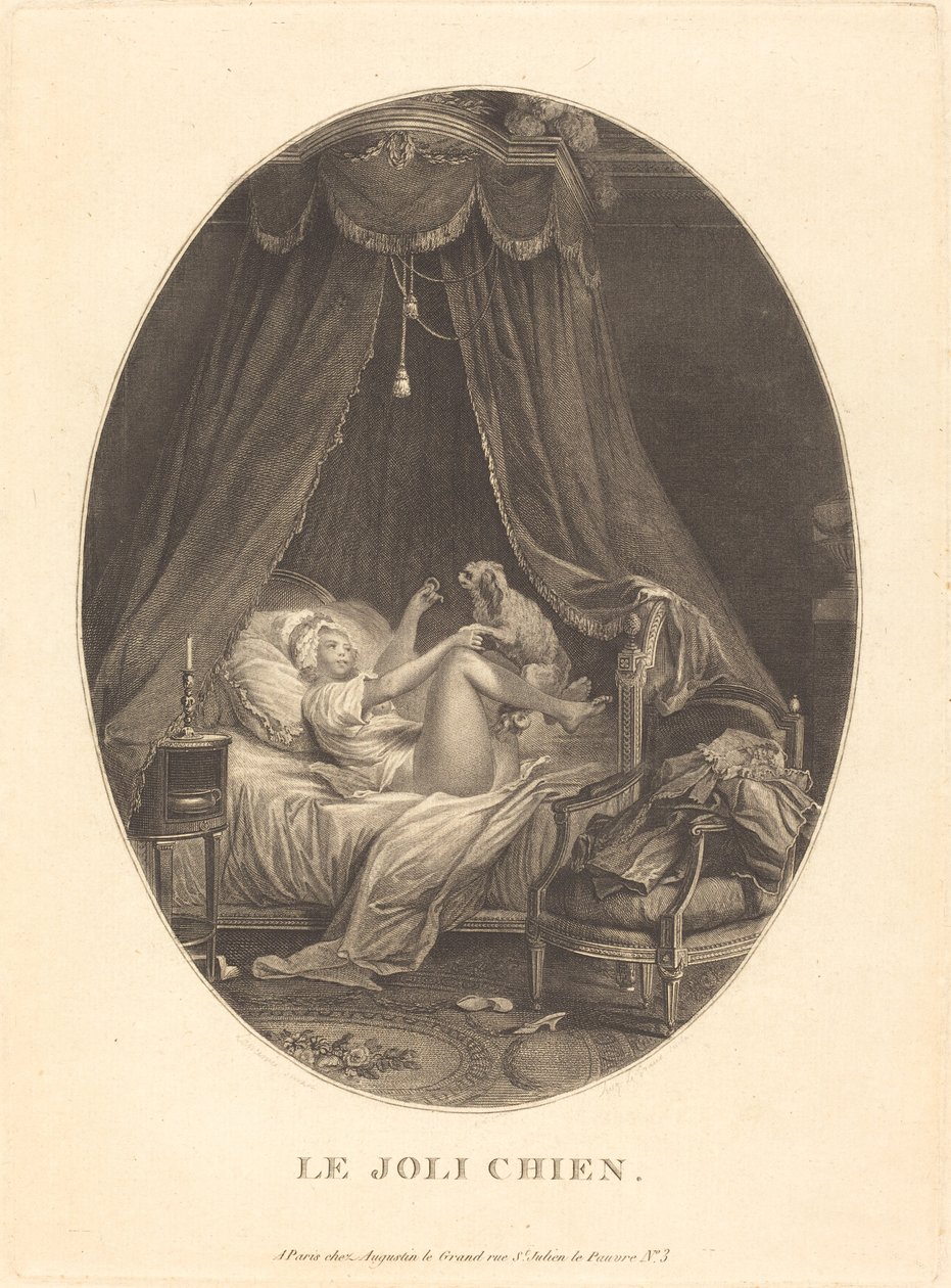 güzel köpek by Auguste Claude Simon Legrand after Nicolas Lavreince