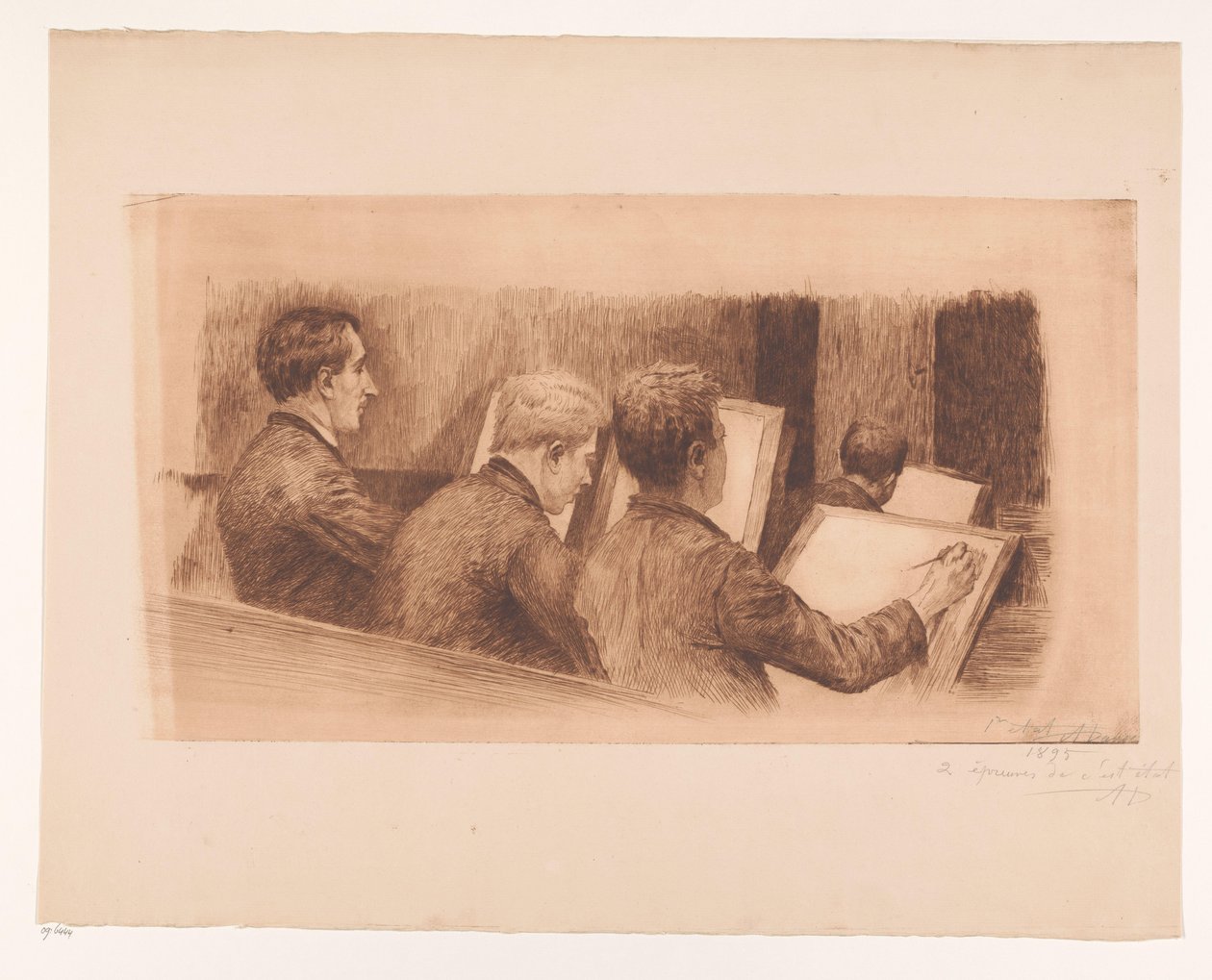 Çizim okulunda ders by Auguste Danse (signed by artist)