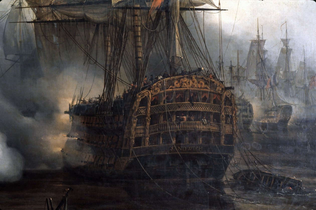 Trafalgar Savaşı, detay, Auguste Etienne Francois Mayer (1805-1890) by Auguste Etienne Francois Mayer