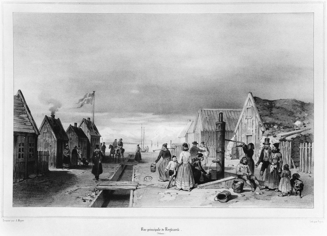 High Street, Reykjavik by Auguste Etienne Francois Mayer