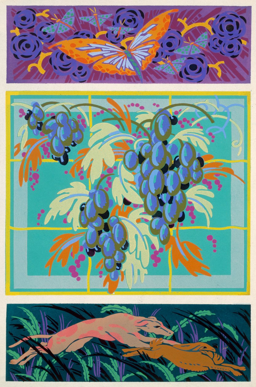 'Şekiller ve renkler'den Levha 18, 1921 (pochoir baskı) by Auguste H. Thomas
