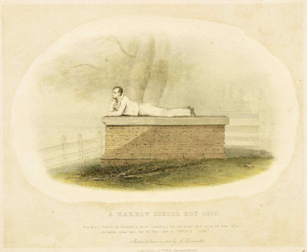 Bir Harrow Okul Çocuğu (1805) - Lord Byron (1788-1824), 1833 by Auguste Hervieu