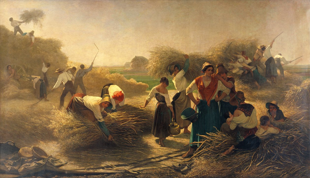 Lille Tarlalarında Kolza Harmanı by Auguste Joseph Herlin