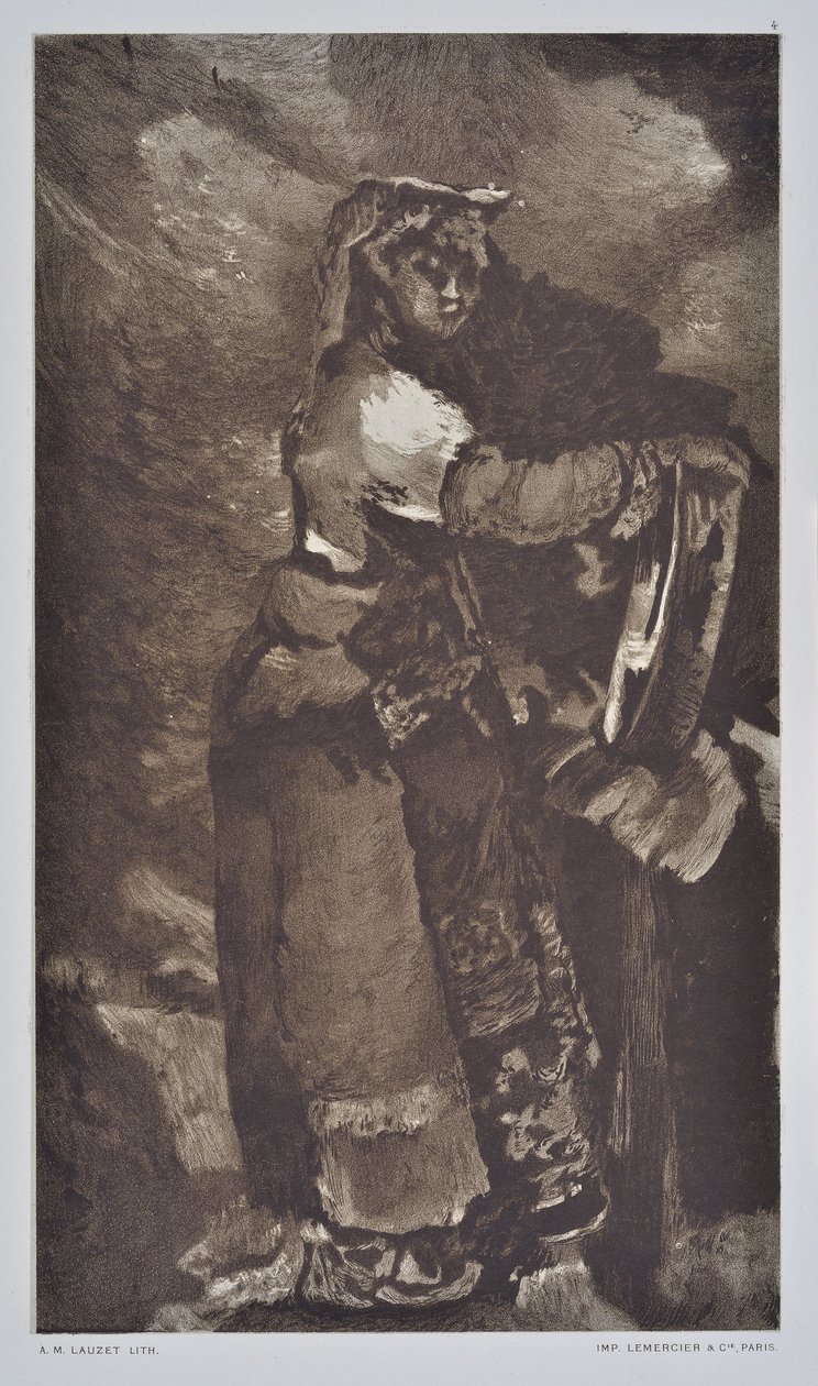 İtalyanca Çalışması (çizim) by Auguste Lauzet