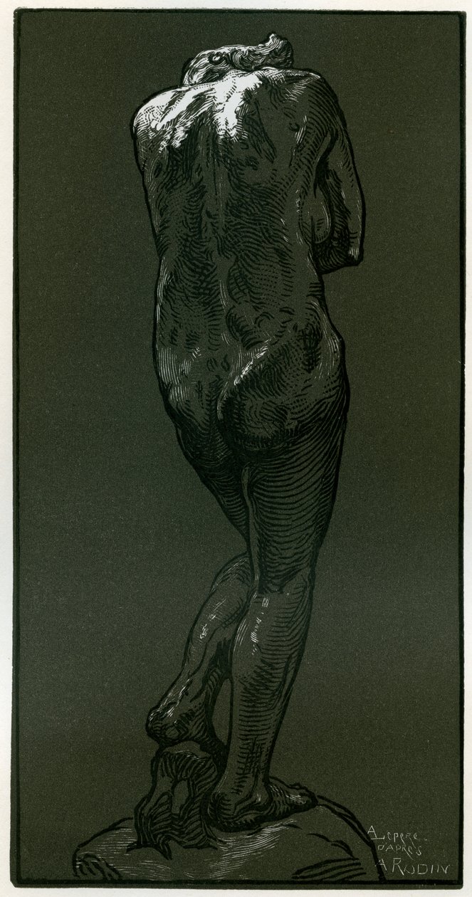 Rodin'in bir heykelinden sonraki gravür, 1898. by Auguste Louis Lepère