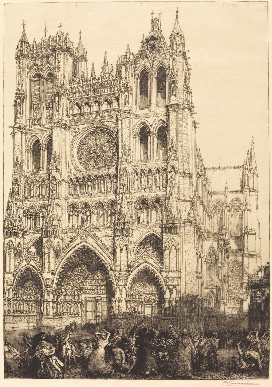 Amiens Katedrali (Amiens Katedrali - Envanter Günü) by Auguste Lepere