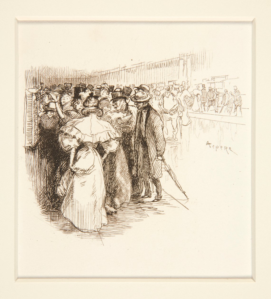 Bilet Penceresindeki Kalabalık (?) by Auguste Lepere