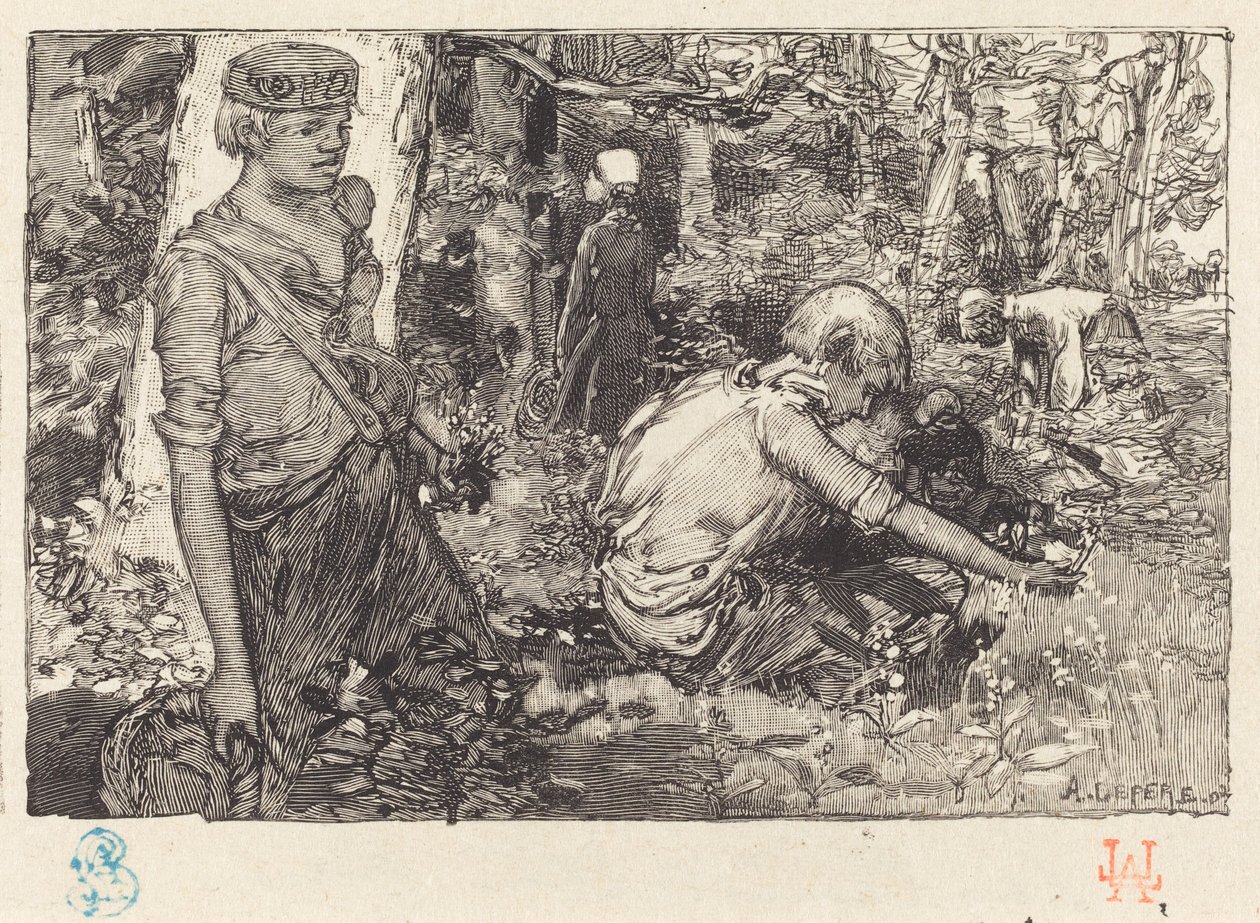 Mayıs zambakının toplanması (La cueillette du muguet) by Auguste Lepere