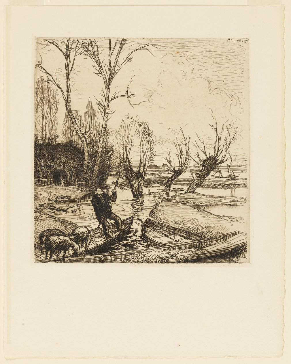 Tufan Bataklığında - Çoban (Au marais inonde - Le berger) by Auguste Lepere
