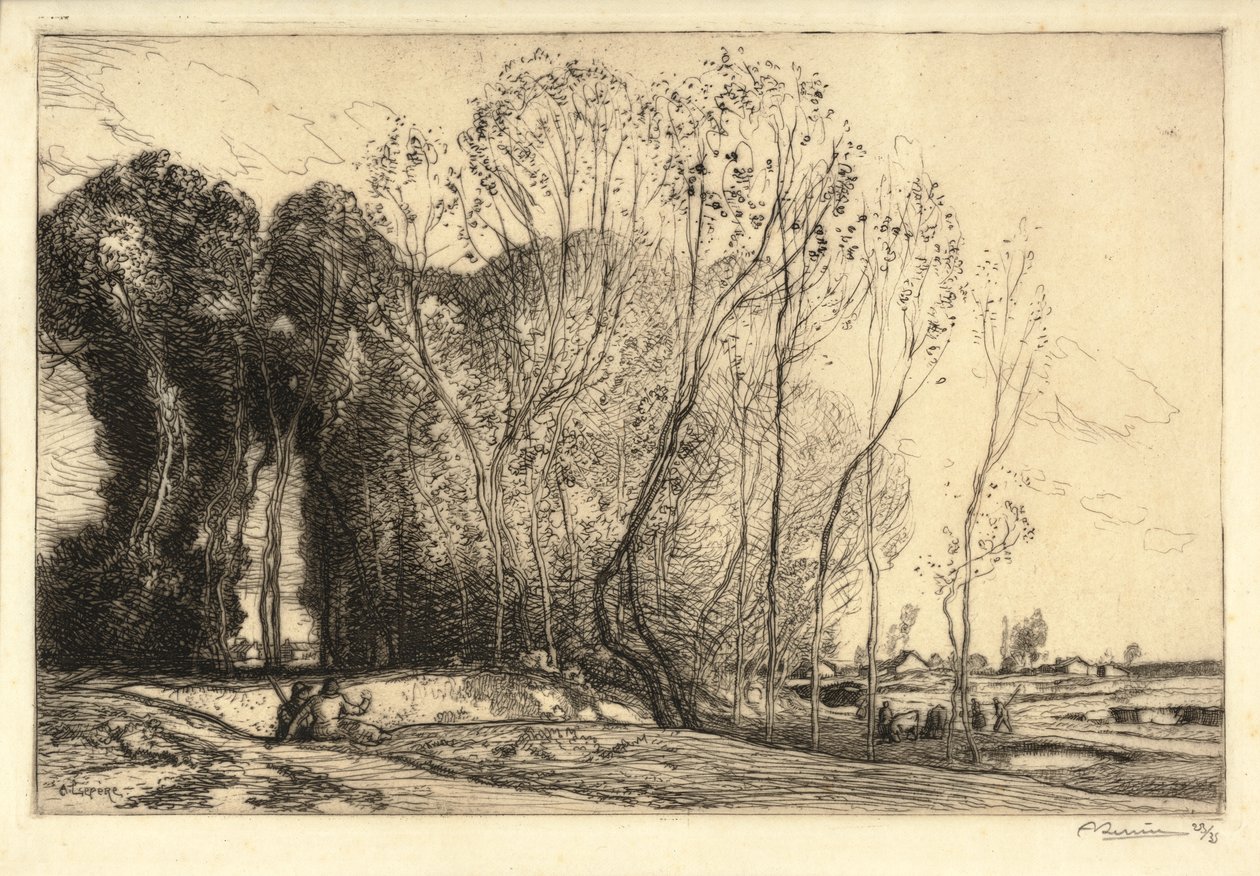 İki figürlü manzara (gravür) by Auguste Lepere