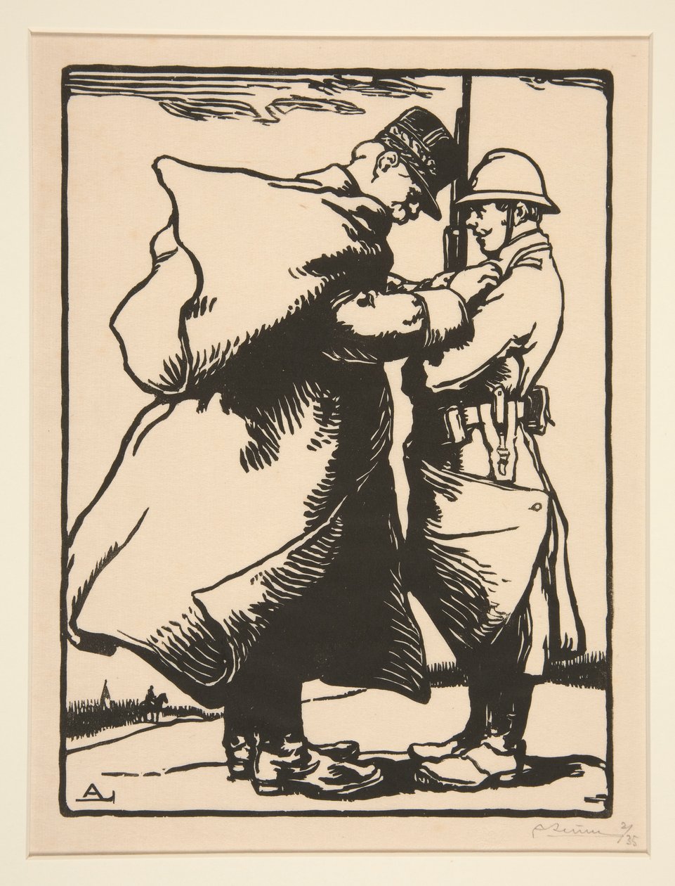 Le G?n?ral Joffre d?core (General Joffre Dekorları), La Guerre de 1914'ten, ilk seri, no. 12 by Auguste Lepere