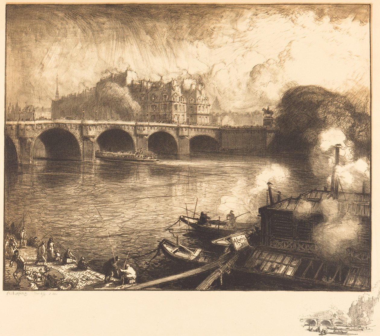 yeni köprü by Auguste Lepere
