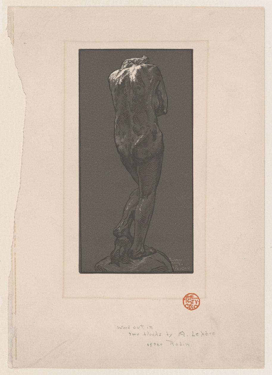 Arkadan görülen çıplak heykel, yakl. 1902. by Auguste Lepere