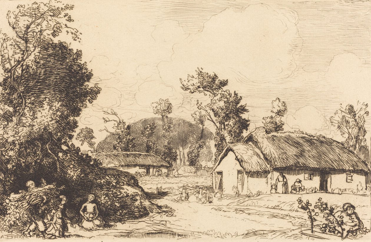 Dinlenme Zamanı, Vendee Dinlenme oyunu, Vendee. by Auguste Lepere