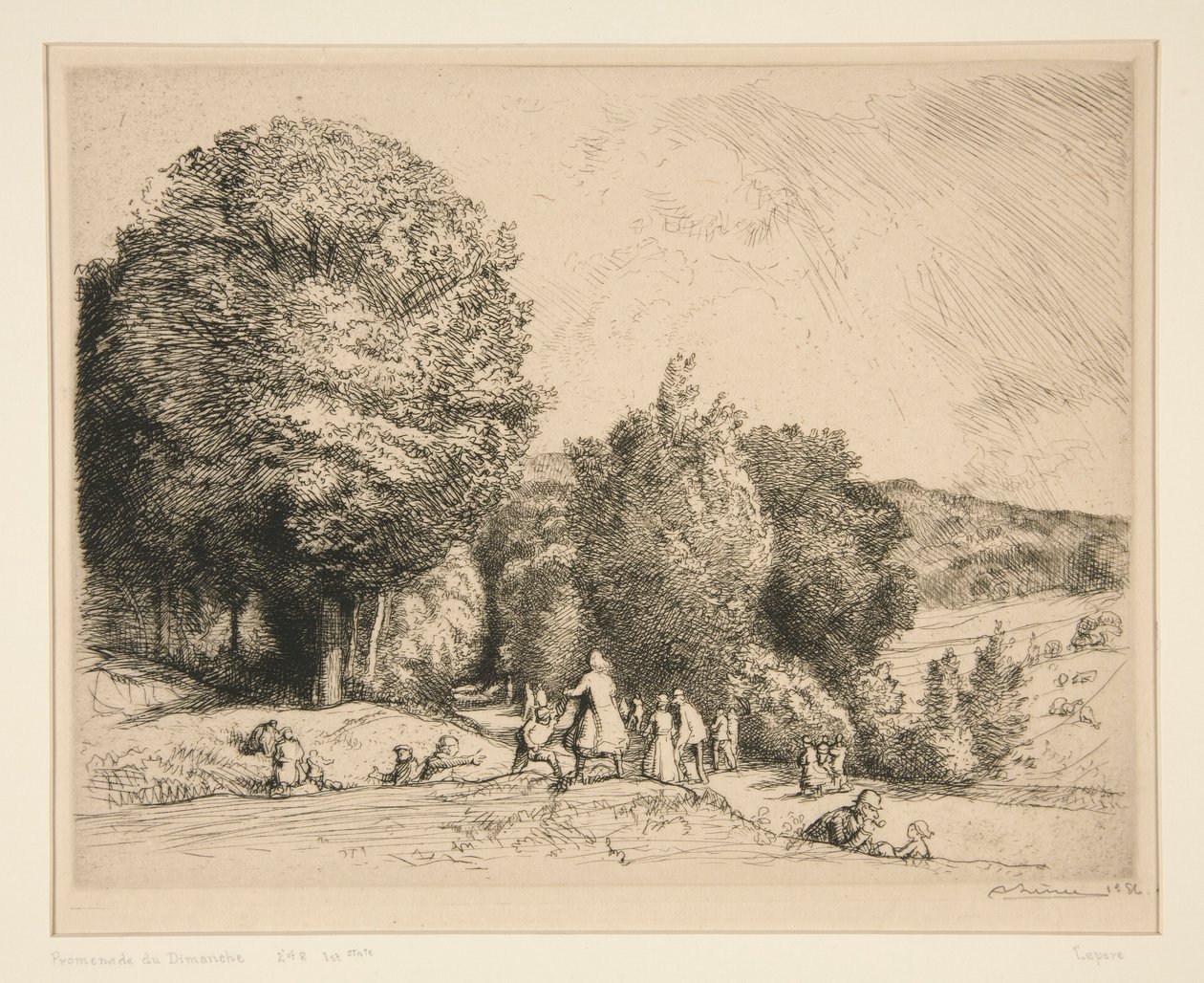 Pazar Yürüyüşü (Cr?c?sur-le-Grand) (Pazar Yürüyüşü [Crecoeur-le-Grand]) by Auguste Lepere