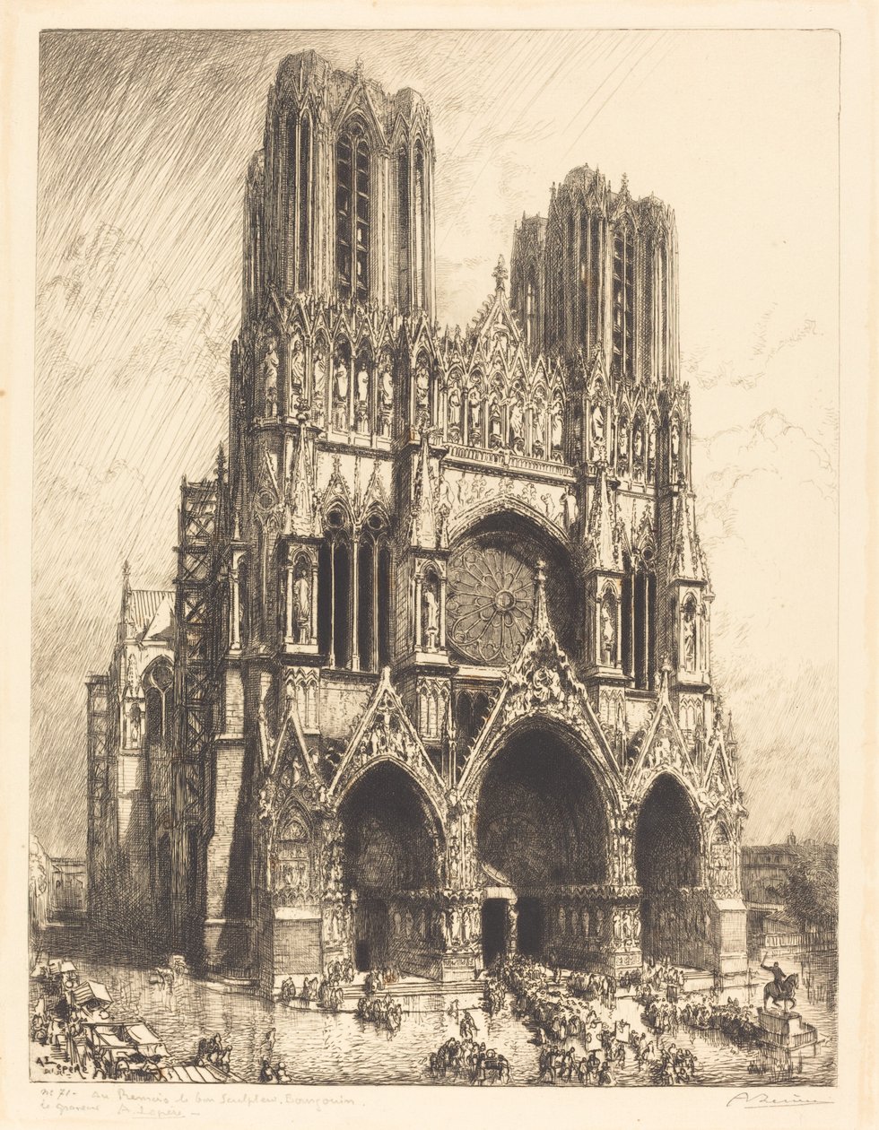Reims Katedrali (Katedrali de Reims) by Auguste Lepere