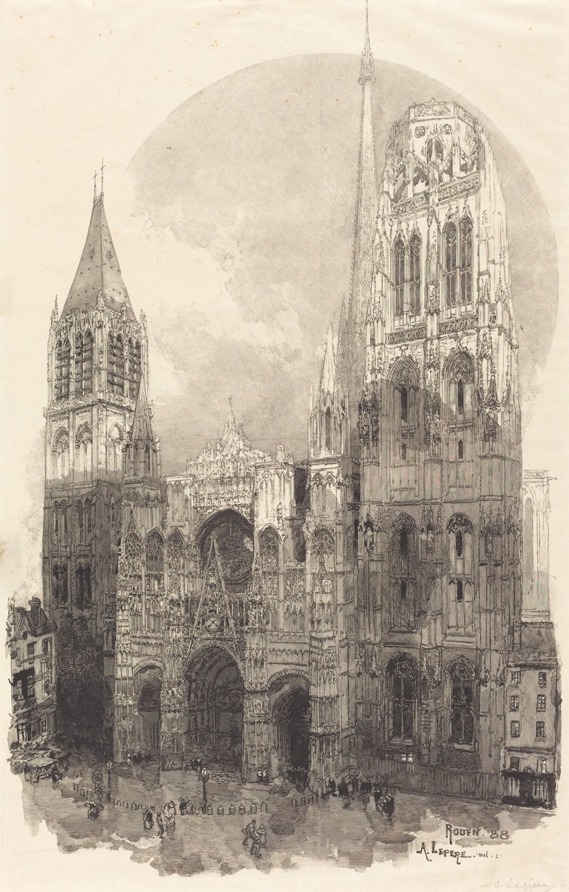 Rouen Katedrali La Katedrali de Rouen, 1888. by Auguste Lepere