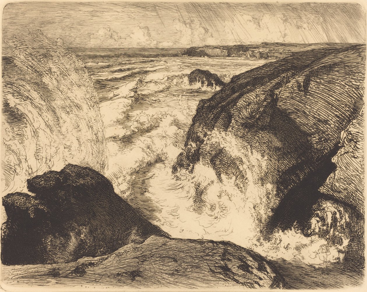 Bahar Gelgiti, Zion Kayaları Grande maree, rochers de Sion, Vendee, 1907. by Auguste Lepere