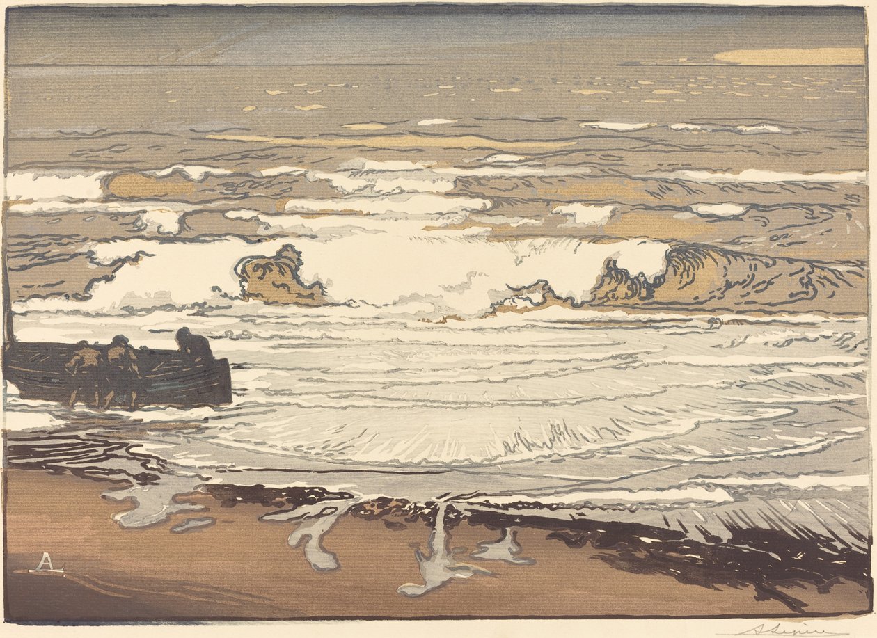 Açılmamış Dalgalar, Eylül Sel, 1901 (Les Vagues ertelenmiş) by Auguste Lepere