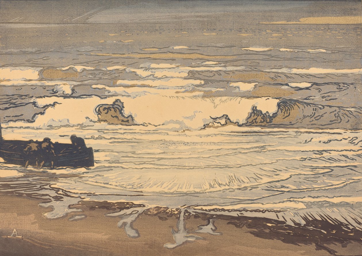 Açılmamış Dalgalar, 1901 Eylül Tufanı Les lames deferlent, maree de Septembre 1901, 1901. by Auguste Lepere