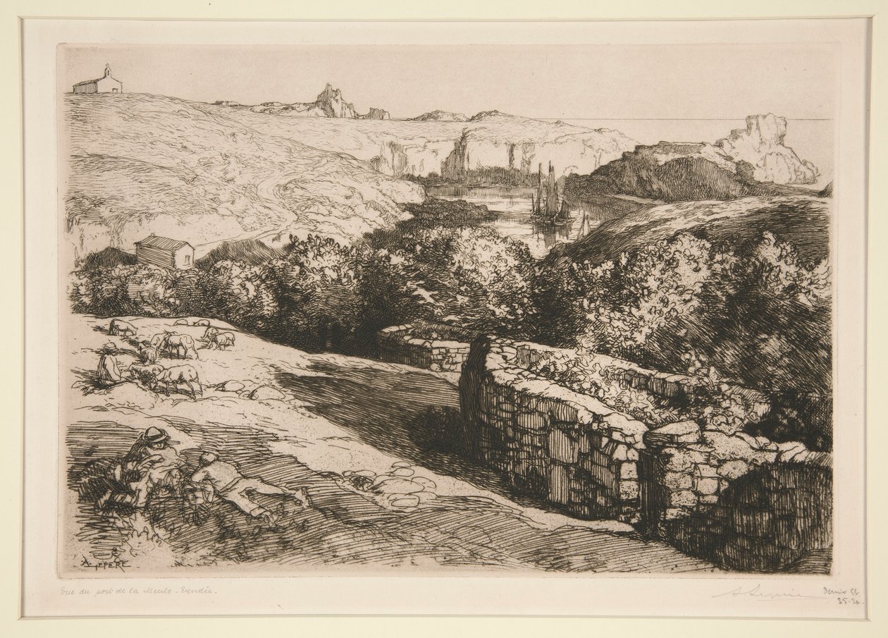 Port de la Meule (Ada) manzarası by Auguste Lepere