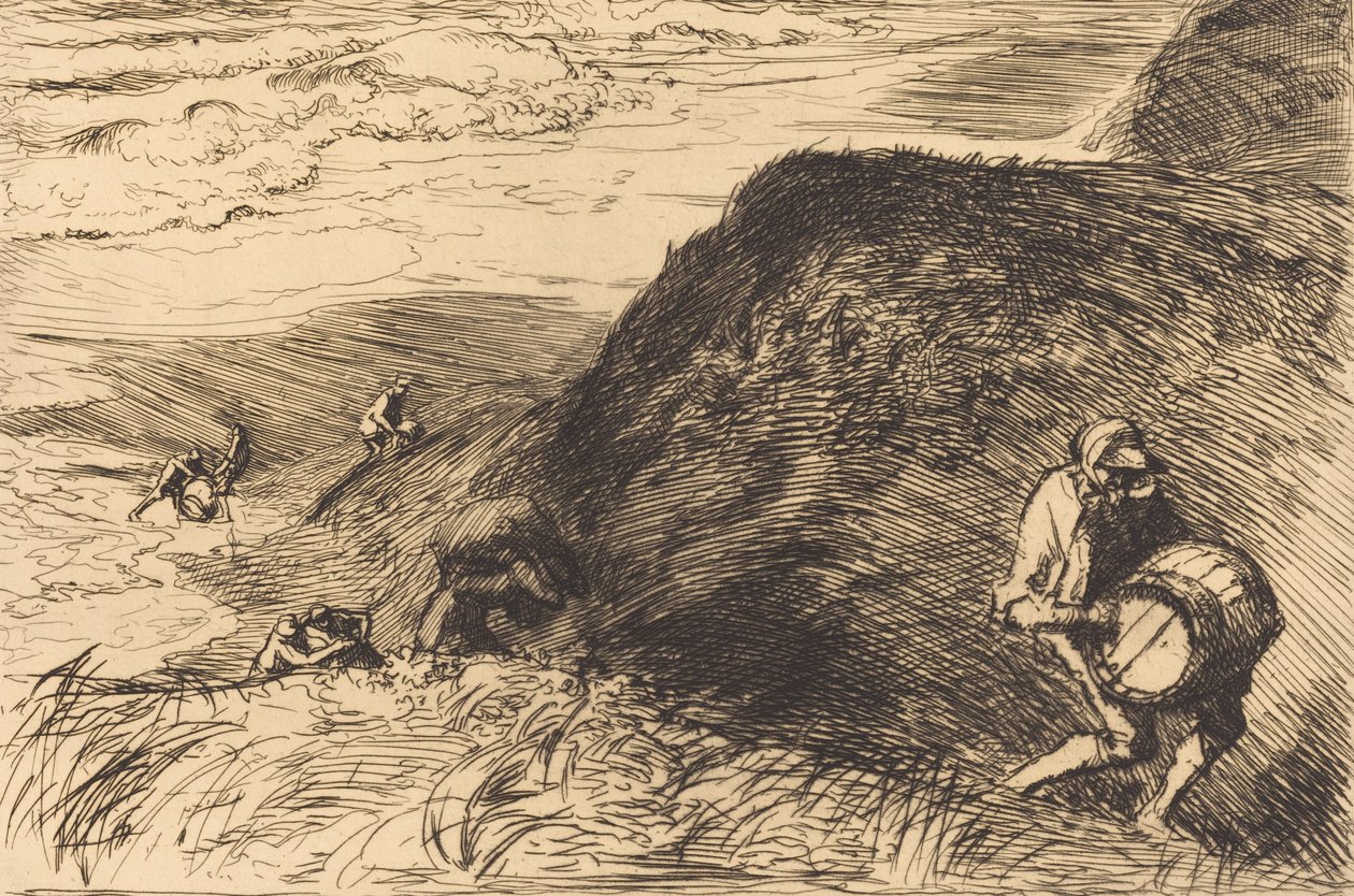 Yıkıcılar, Saint-Jean-de-Monts Gemi enkazı yağmacıları, Saint-Jean-de-Monts, 1915. by Auguste Lepere