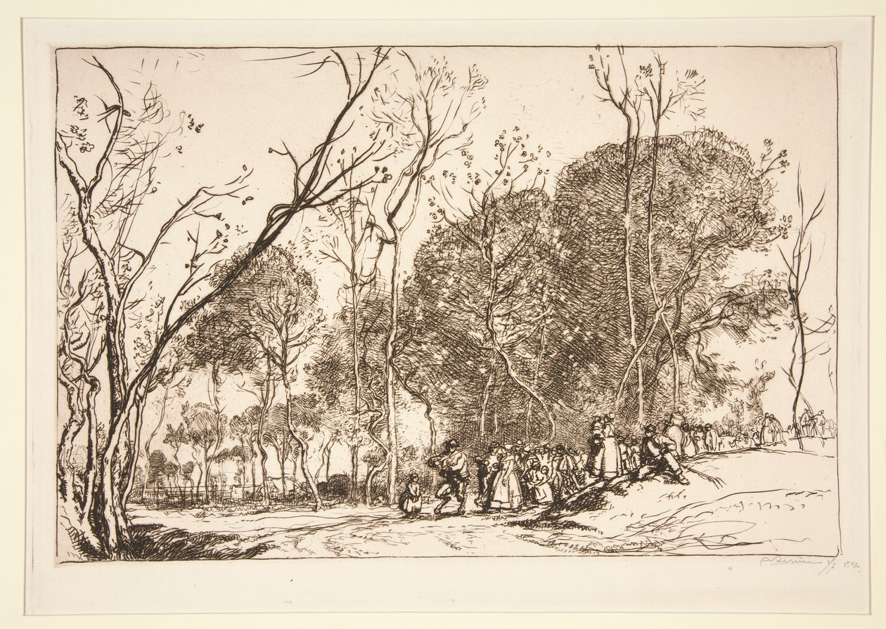 ?t? de la Saint-Martin, la noce qui passe (Saint-Martin Yazı, Geçmiş Evlilikler) by Auguste Lepere