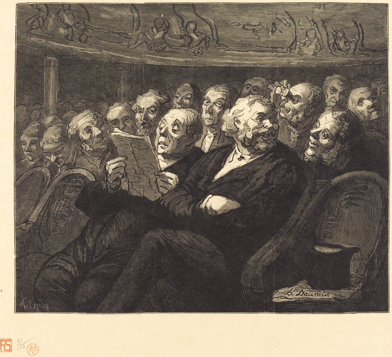 Orkestra Koltukları by Auguste Lepère after Honoré Daumier
