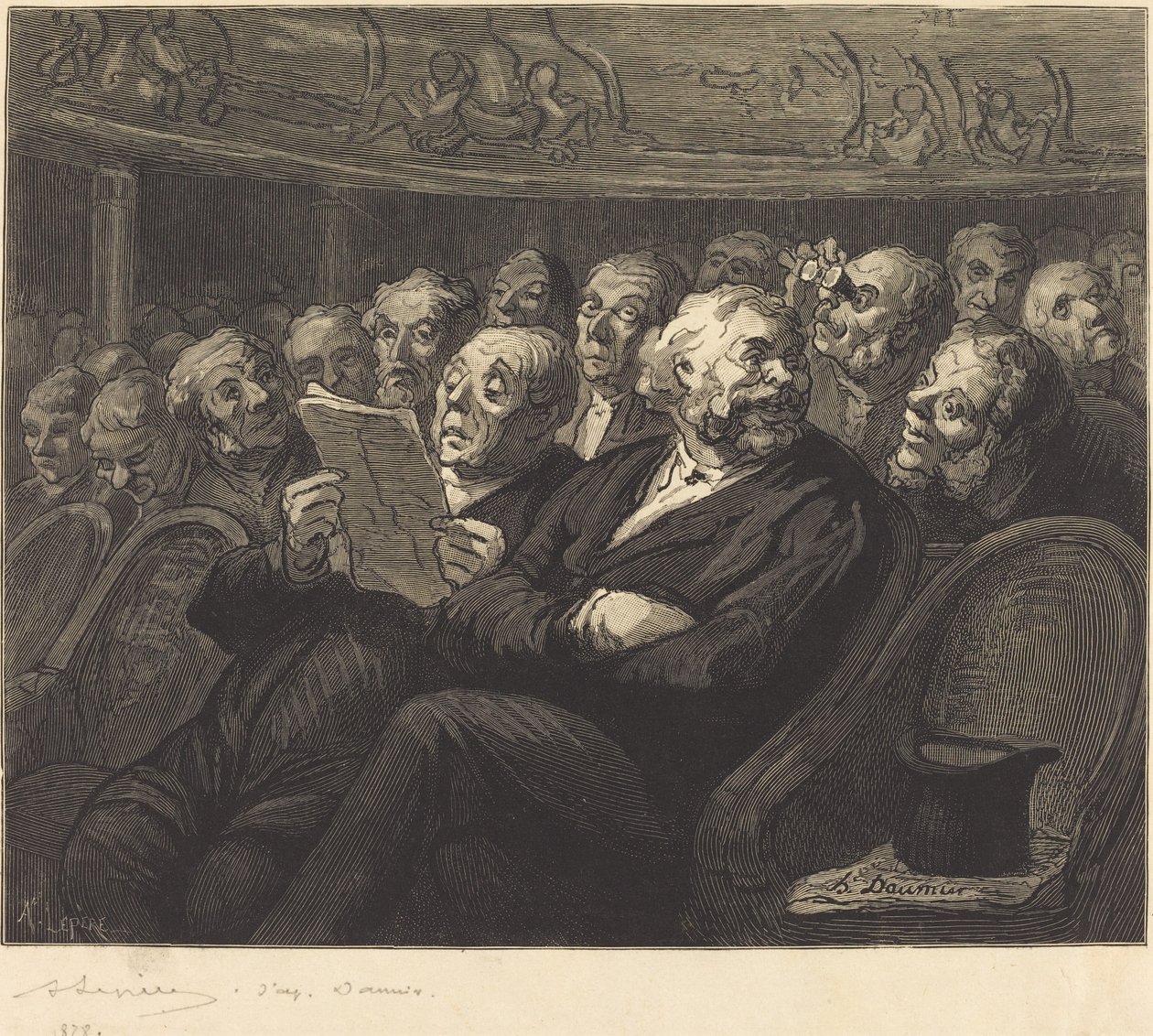 Orkestra Koltukları by Auguste Lepère after Honoré Daumier