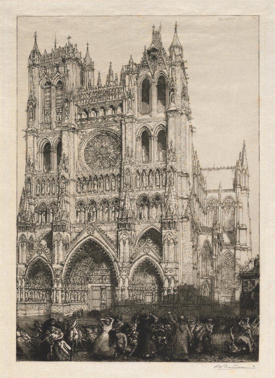 Amiens Katedrali, Envanter Günü by Auguste Louis Lepère