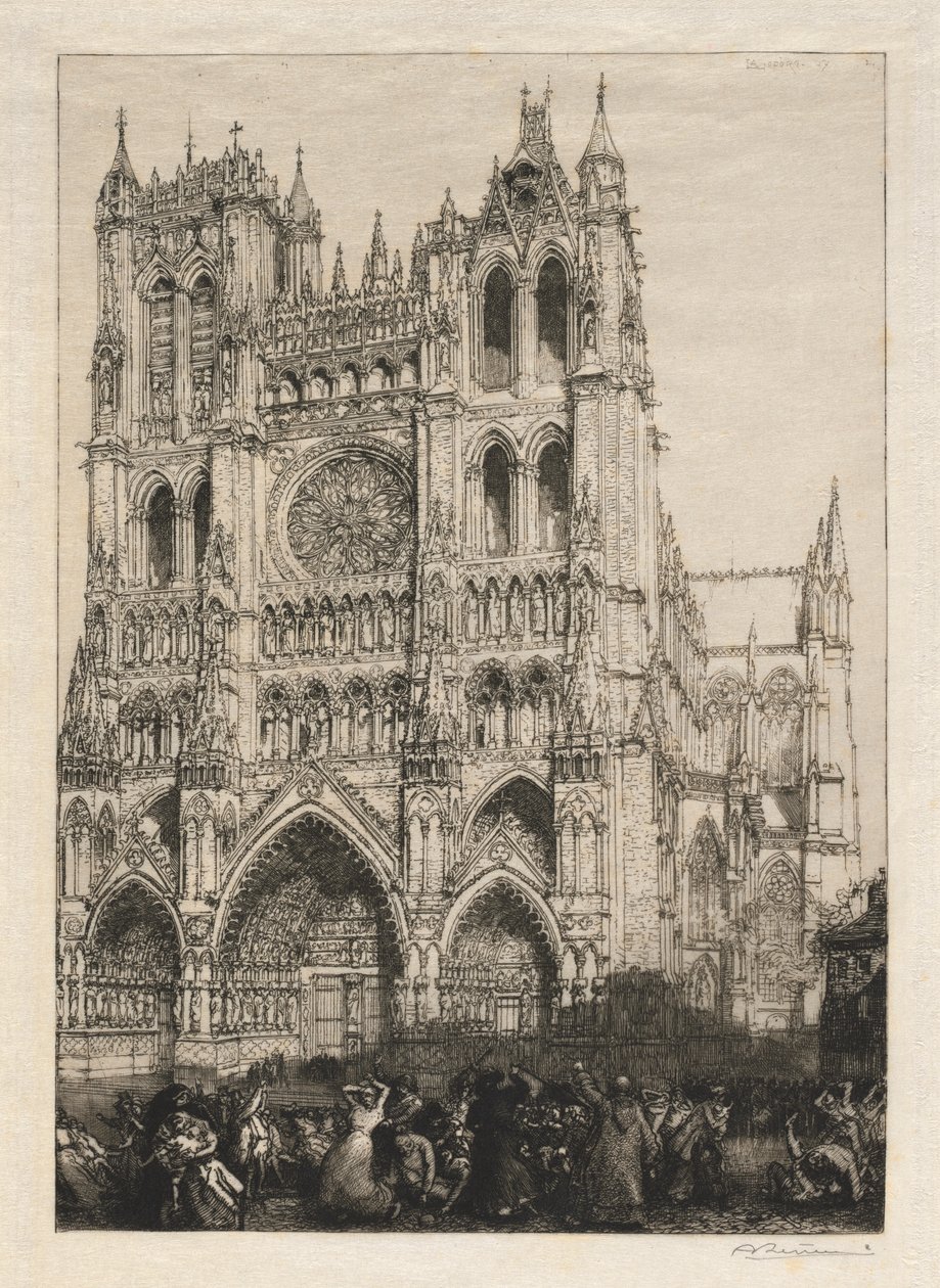 Amiens Katedrali, Envanter Günü, 1887. by Auguste Louis Lepère