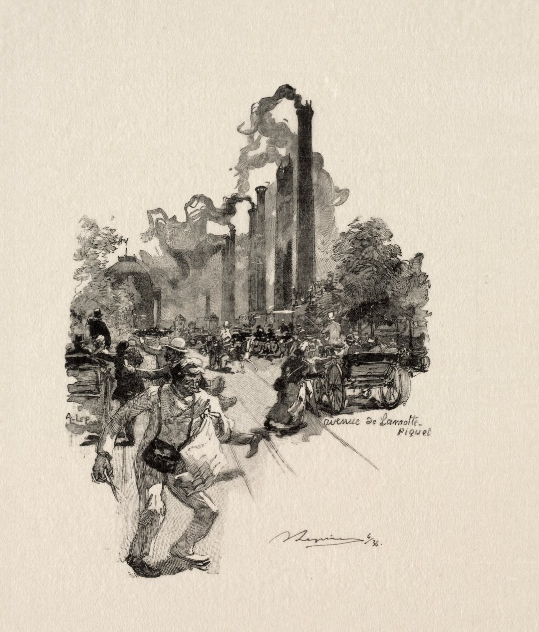Avenue La Motte-Picquet. by Auguste Louis Lepère