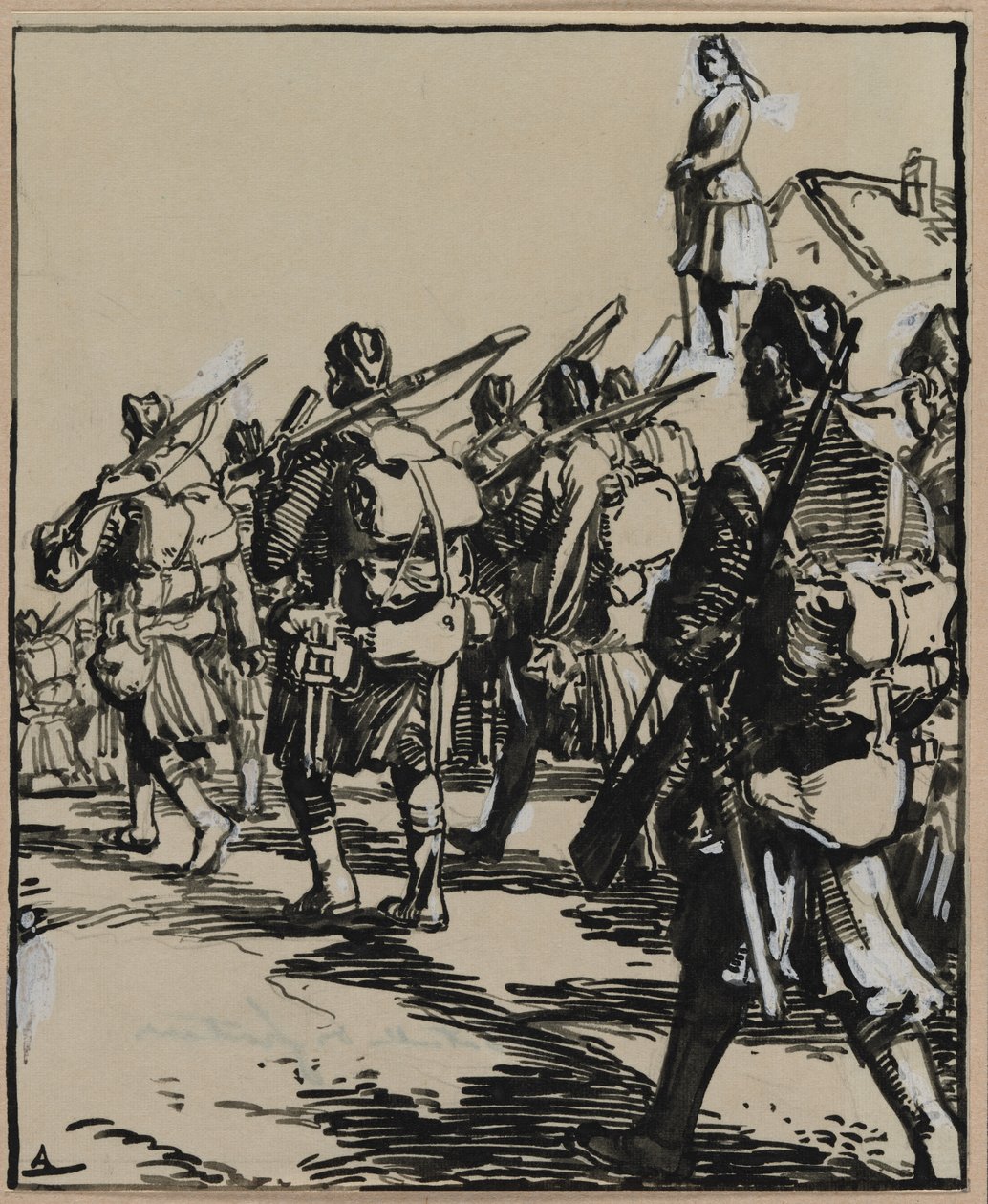 Sınırların Savaşı: İngiliz Askerleri Grubu by Auguste Louis Lepère