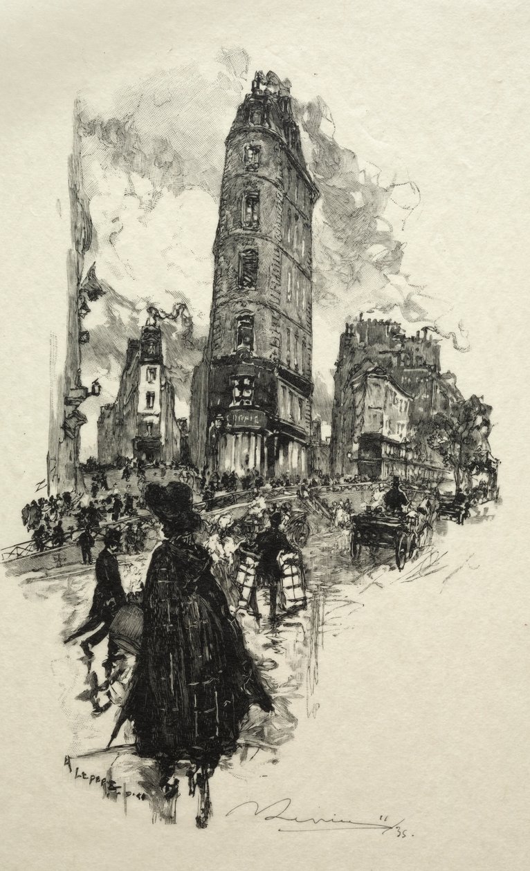 Ay Sokağı Köşesi, 1890. by Auguste Louis Lepère