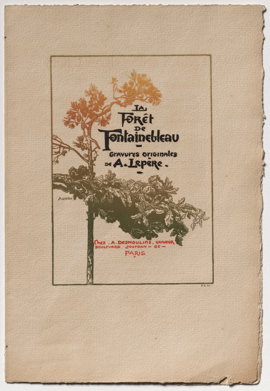 Fontainebleau Ormanı: Fontainebleau Ormanı için ilan La Forêt de Fontainebleau, 1890. by Auguste Louis Lepère