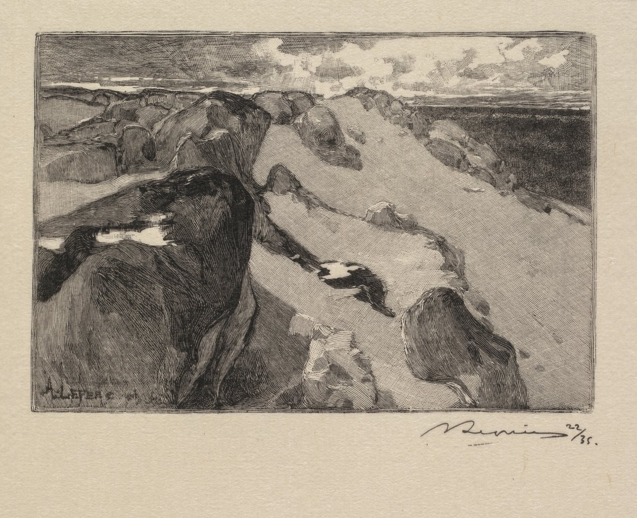 Fontainebleau Ormanı: Arbonne, Le Gros Sablon (Fontainebleau Ormanı: Arbonne-Le Gros Sablon) by Auguste Louis Lepère