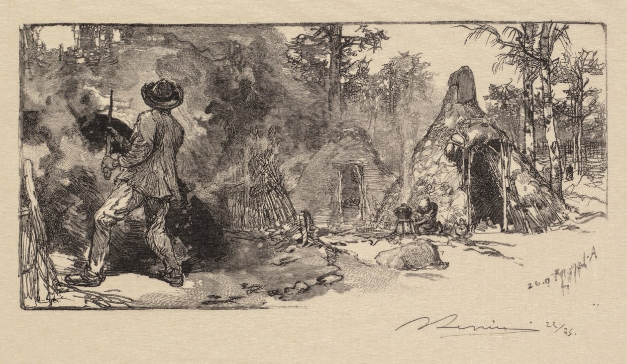 Fontainebleau Ormanı: Kömürcüler by Auguste Louis Lepère