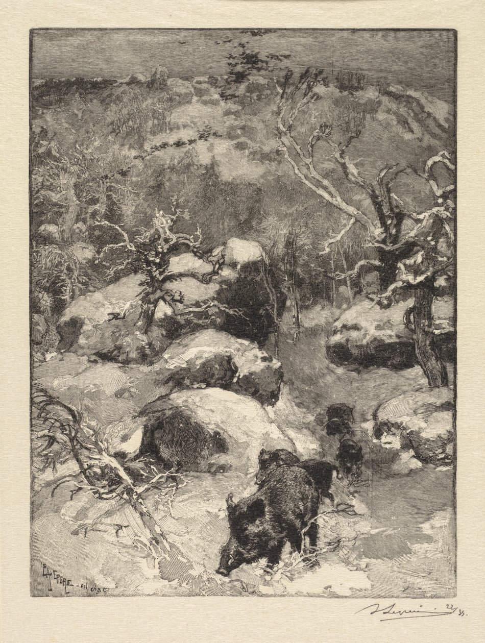 Fontainebleau Ormanı: Cuvier-Châtillon Uçurumu Fontainebleau Ormanı: Roche Cuvier-Châtillon, 18 by Auguste Louis Lepère