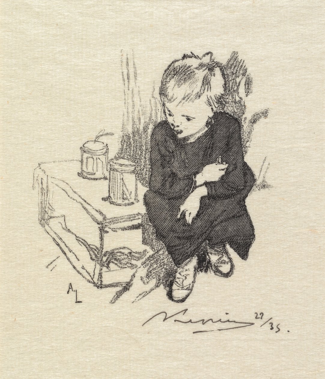 Fontainebleau Ormanı: Kurtlu çocuk Fontainebleau Ormanı: Kurtlu çocuk, 1890. by Auguste Louis Lepère