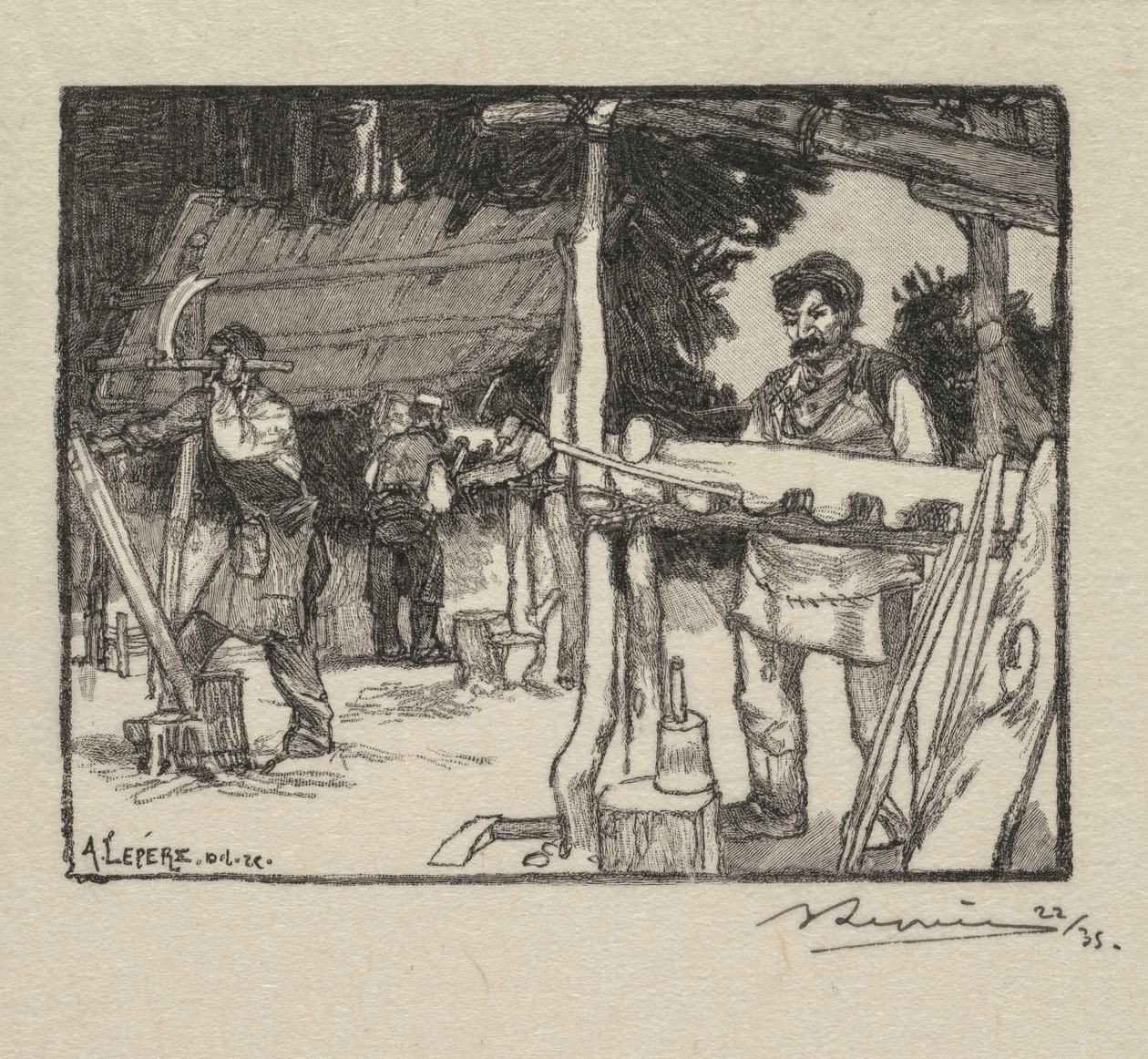 Fontainebleau Ormanı: Çıta Üreticisi by Auguste Louis Lepère