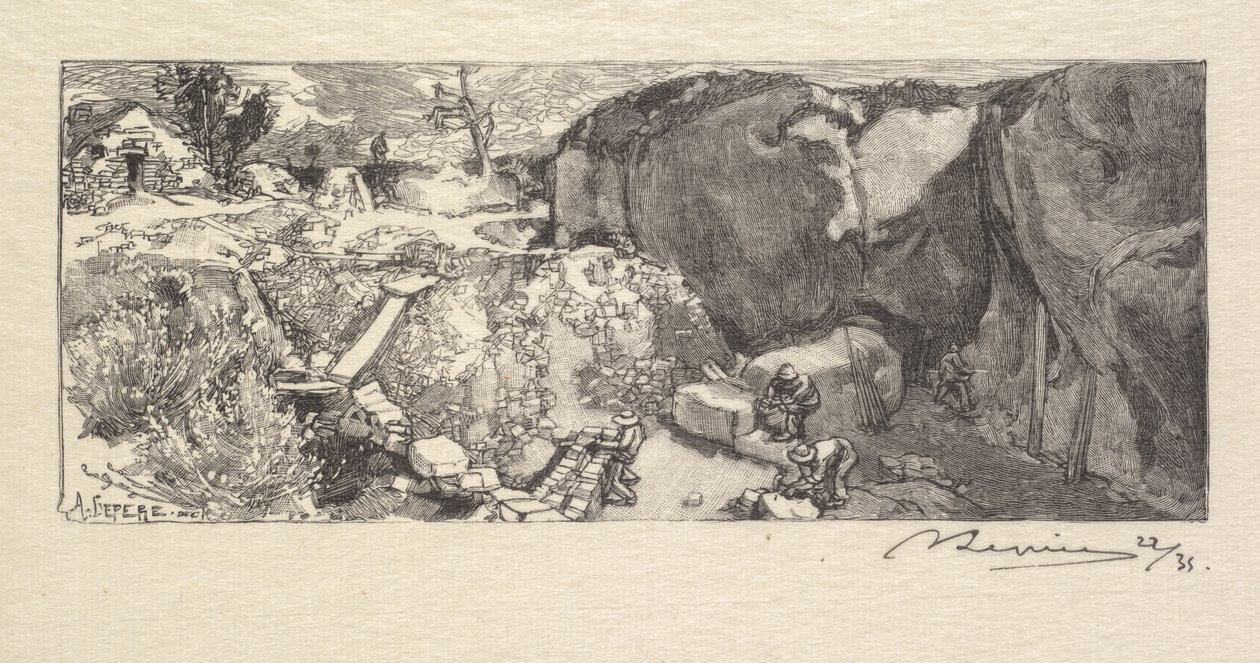 Fontainebleau Ormanı: Kumtaşı Ocağı by Auguste Louis Lepère